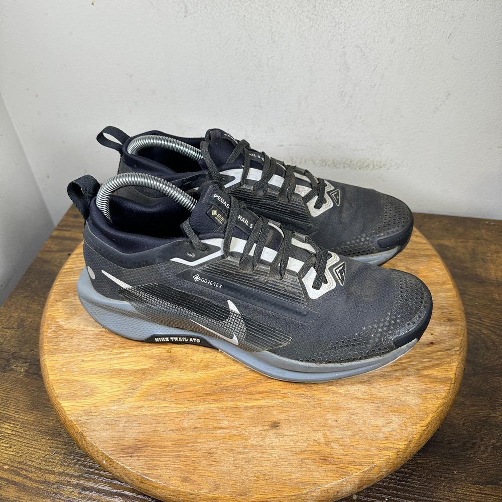 Nike Pegasus Trail 5 GORE-TEX Black Grey Men Running Shoes FQ0908-001 Size 7.5